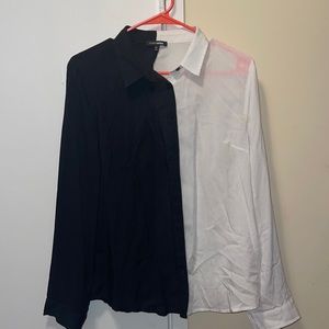 Black & White Button Down Blouse
